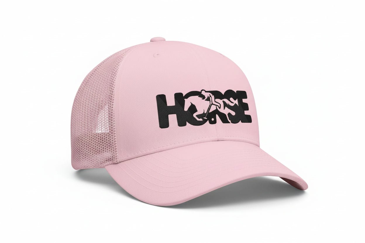 pink polo horse cap 